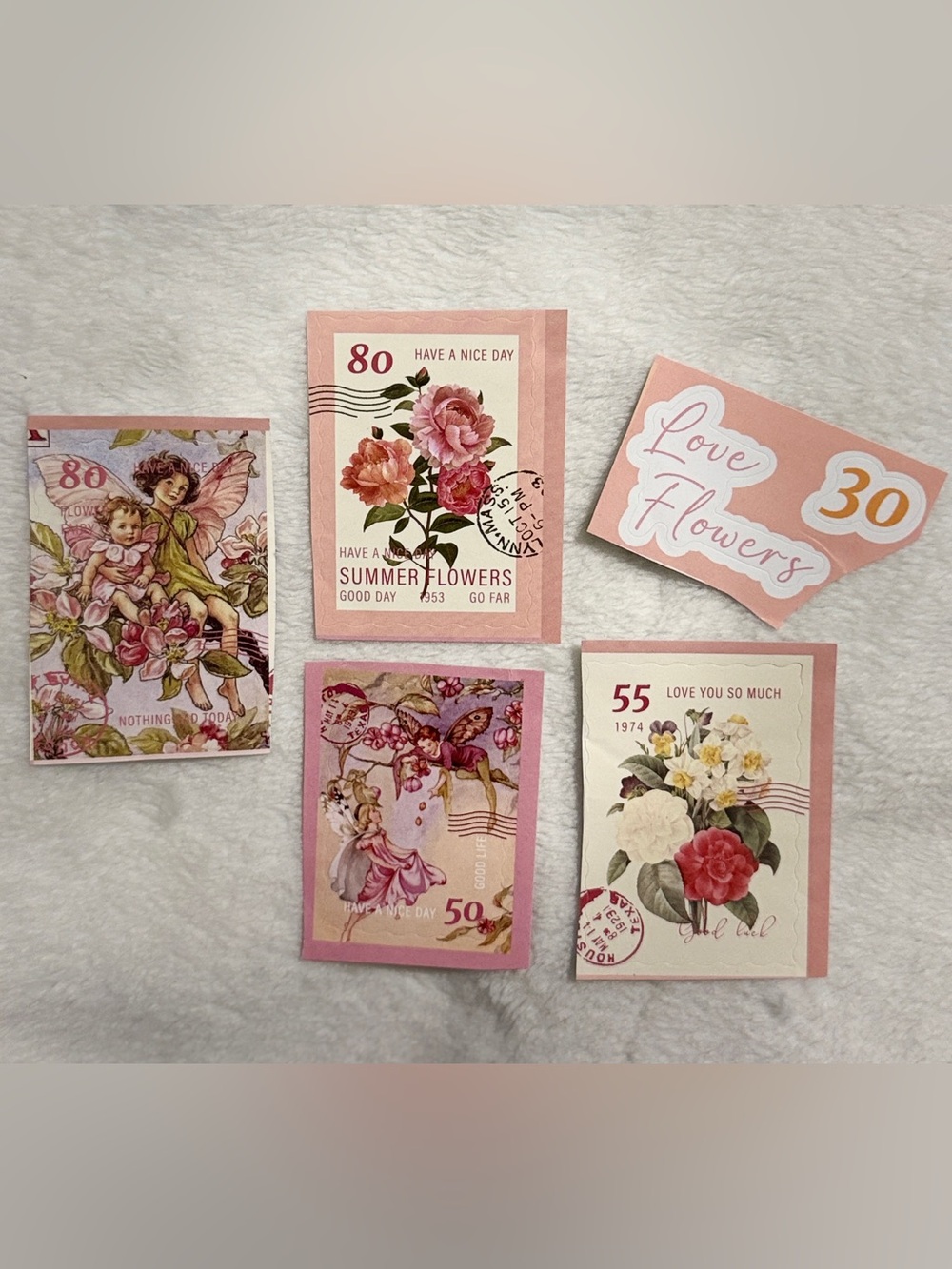 Floral Vintage-Style Stamp Set